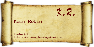 Kain Robin névjegykártya